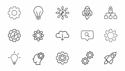 set of innovation related line icons  creativity   (1).eps