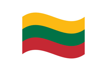Flag of Lithuania. Lithuania wavy flag digital vector illustration. Fluttering flag.