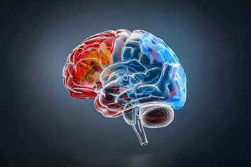 Exploring the human brain anatomy educational poster medical science digital art informative