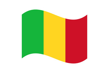 Flag of Mali. Mali wavy flag digital vector illustration. Fluttering flag.