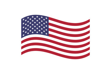 Flag of United States of America. USA flag. United States of America wavy flag digital vector illustration. Fluttering flag.