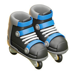 Pair of inline skates isolated on transparent background