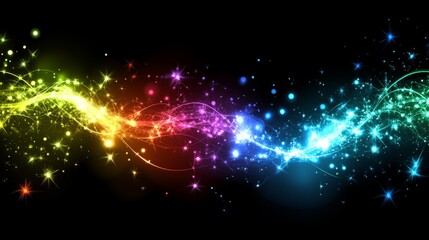 Colorful Sparkling Magic Background on black background