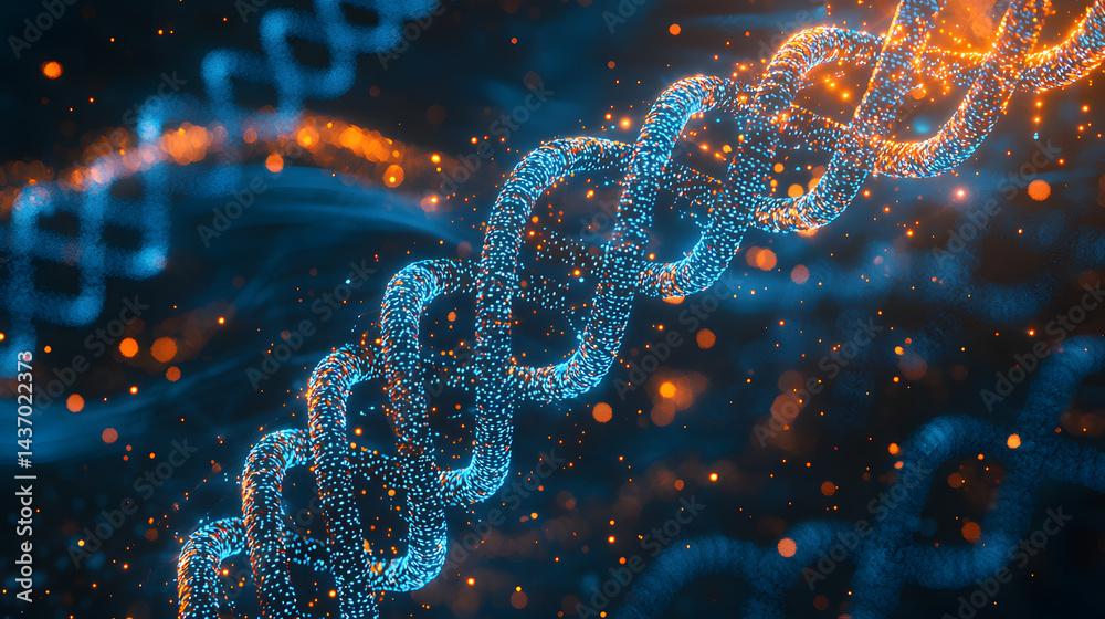Poster visualizing biometric data flows digital realm animation tech environment abstract concept