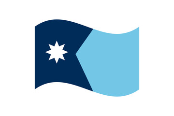 Flag of Minnesota. Minnesota wavy flag digital vector illustration. Fluttering flag.