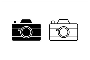 Camera icon set. flat illustration of vector icon on white background
