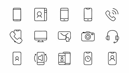 set of smartphone related line icons  device  mess (1).eps