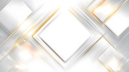 Abstract White Gold Geometric Background Design