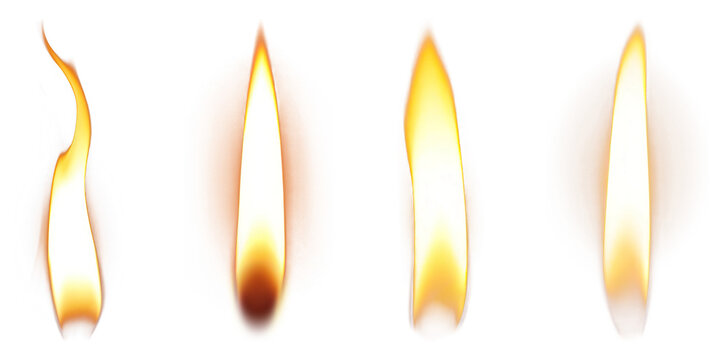 PNG Four candle flames glowing brightly., elements on transparent background