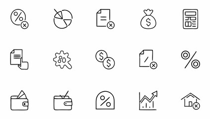 set of tax related line icons  payment   report  f (2).eps