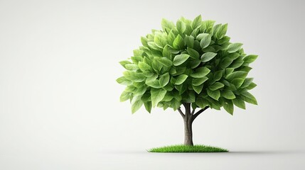 Tree on transparent background, real tree green leaf isolate die cut png file  