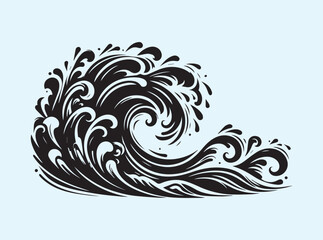 Fototapeta premium Black and White Ocean Wave 