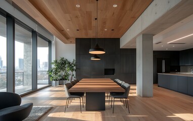 Naklejka premium Modern Penthouse Dining Area
