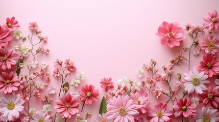 Delicate floral arrangement in varying shades of pink against a soft backdrop