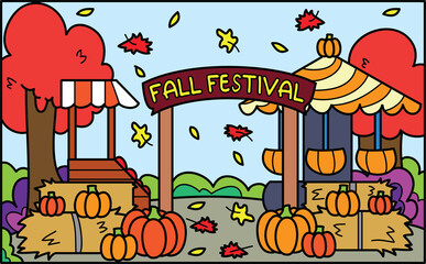 Fall Festival scene clip art