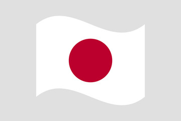 Flag of Japan. Japan wavy flag digital vector illustration. Fluttering flag.