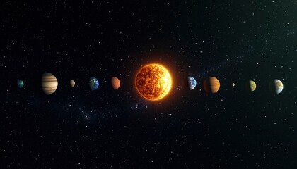 Solar system planets diagram