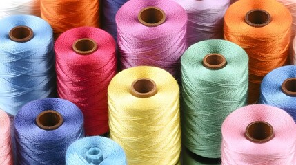 Colorful Thread Spools Background Texture Sewing Craft
