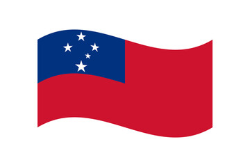Flag of Samoa. Samoa wave flag digital vector illustration. Fluttering flag.