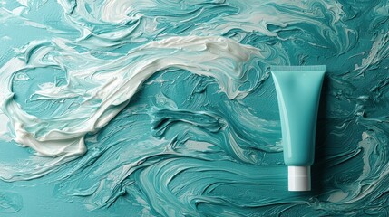 Creating abstract art with creamy textures studio setting photography vibrant colors overhead view modern aesthetics