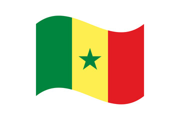 Flag of Senegal. Senegal wavy flag digital vector illustration. Fluttering flag.