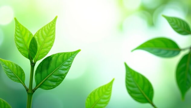 Green plant leaves on white background with vibrant colors, green, foliage, chlorophyll - Powered by Adobe