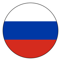 Flag of Russia. Black edge. Russia button flag logo icon computer vector illustration design.