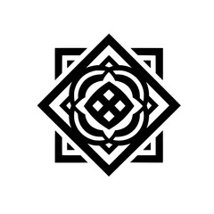 Geometric Pattern Design: Black & White Mandala for Branding & Decor