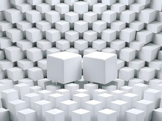 Obraz premium abstract 3d sphere. cube, 3d, cubes, box, business, concept, block, illustration, group, red, puzzle, render, structure, square, object, shape, design, solution, unique, technology, symbol, different,