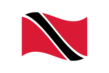 Naklejka premium Flag of Trinidad and Tobago. Trinidad and Tobago wavy flag digital vector illustration. Fluttering flag.