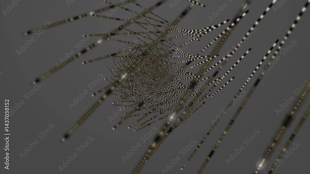 Poster fantastic video animation with stripe objects in slow motion, 4096x2304 loop 4k
