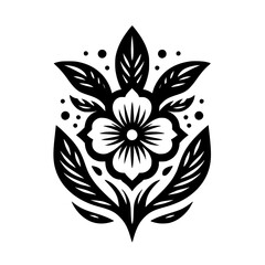 Black and White Floral Design: Minimalist Botanical Illustration