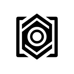 Geometric Black and White Logo Design - Hexagon Inside Square