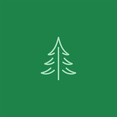 Pine Tree Line Art Logo – Majestic pine tree drawn with simple elegant line art strokes.