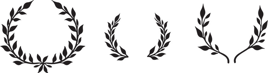 Fototapeta premium set of laurel wreaths