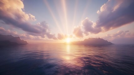 Tranquil Sunrise Over Serene Waters in a Peaceful Atmosphere