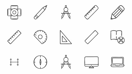 big set of design related line icons  editable str.eps