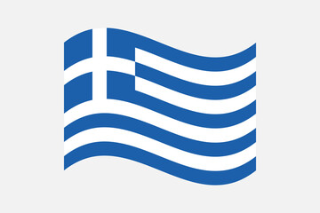 Flag of Greece. Greece wavy flag digital vector illustration. Fluttering flag.