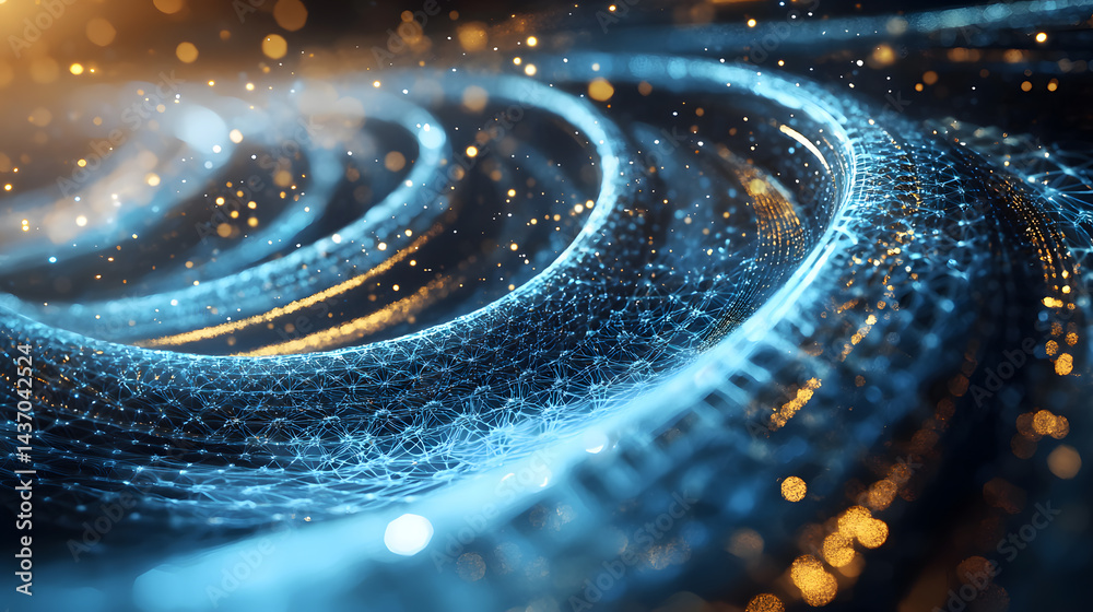 Poster exploring quantum computing multidimensional data visualization tech hub research lab academic insig
