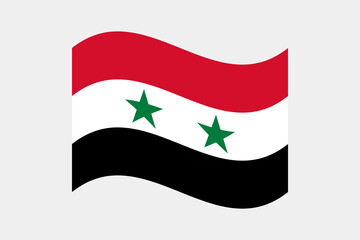 Flag of Syria. Syria wavy flag digital vector illustration. Fluttering flag.