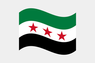 Flag of Syria. Syria wave flag digital vector illustration. Fluttering flag.