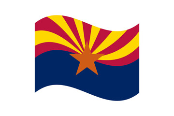 Flag of Arizona. Arizona wavy flag digital vector illustration. Fluttering flag.