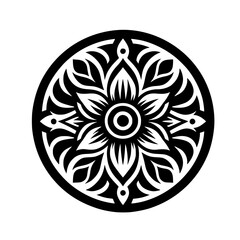 Elegant Black and White Floral Mandala Design