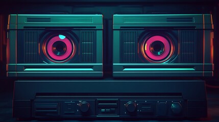 Glowing eyes tech design futuristic