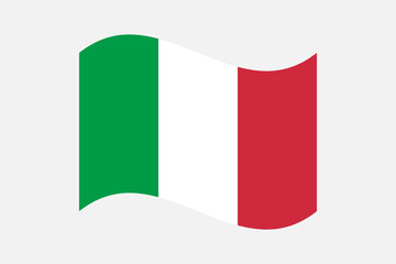 Flag of Italy. Italy wavy flag digital vector illustration. Fluttering flag.