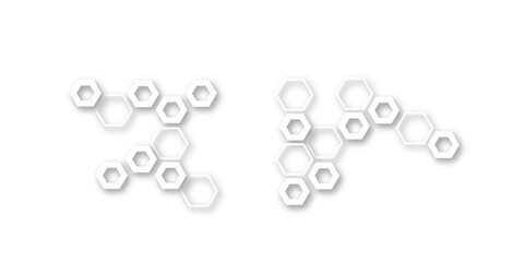 Abstract white and grey hexagon technology geometric pattern concept white background. Use for template, wallpaper, website vector illustration.	
