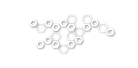 Abstract white and grey hexagon technology geometric pattern concept white background. Use for template, wallpaper, website vector illustration.	

