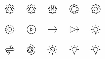 big set of efficiency related line icons  editable.eps