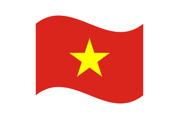 Flag of Vietnam. Vietnam wave flag digital vector illustration. Fluttering flag.