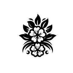 Elegant Black and White Floral Design for Decorative Use